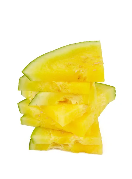 Melon Air Kuning Diisolasi Pada Latar Belakang Putih — Stok Foto