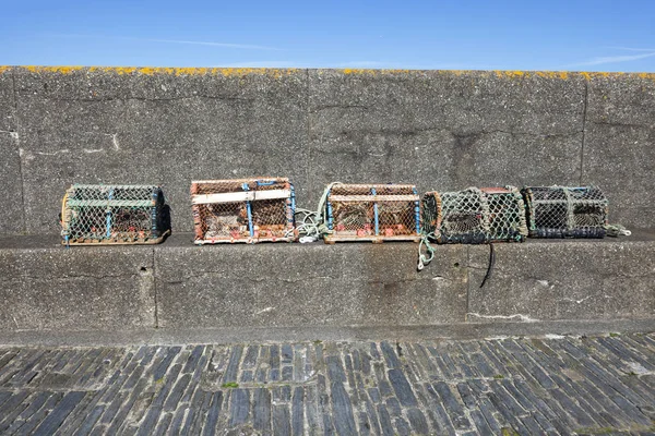 Hummerkäfige Hafen Auf Der Insel Der Menschen Port Erin Insel — Stockfoto