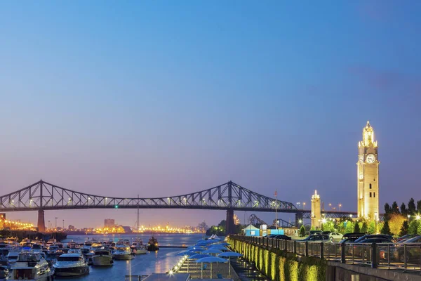 Montreal Uhrturm Bei Sonnenuntergang Montreal Quebed Canada — Stockfoto