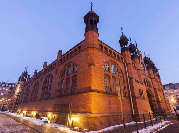 Markthalle Danzig Bei Nacht Danzig Pommern Polen — Stockfoto