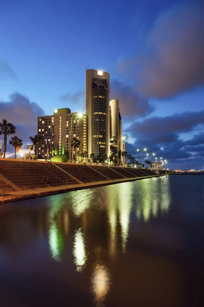 Arquitectura Del Corpus Christi Por Noche Corpus Christi Texas —  Fotos de Stock