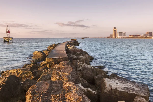 Panorama of Corpus Christi at sunrise. Corpus Christi, Texas, USA.