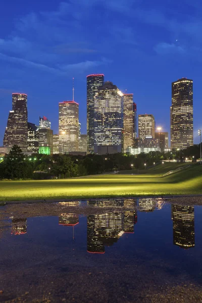 Panorama Houston Nocy Houston Texas Stany Zjednoczone Ameryki — Zdjęcie stockowe