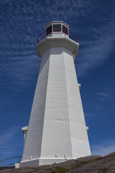 Faro Del Cabo Lanza San Juan Terranova Labrador Canadá — Foto de Stock