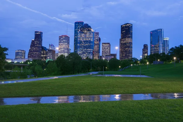 Panorama Houston Nocy Houston Texas Stany Zjednoczone Ameryki — Zdjęcie stockowe