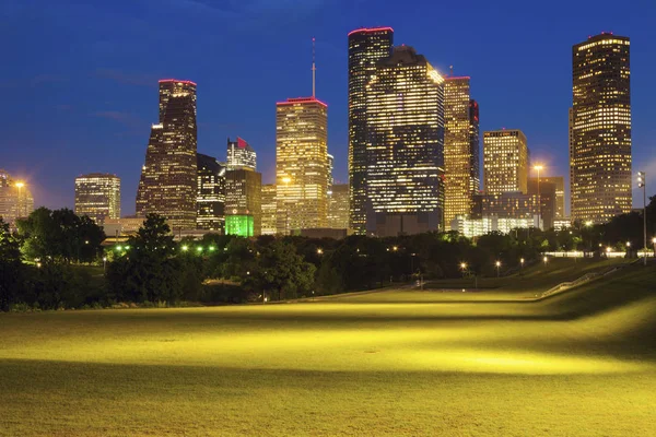 Panorama Houston Natten Houston Texas Usa - Stock-foto