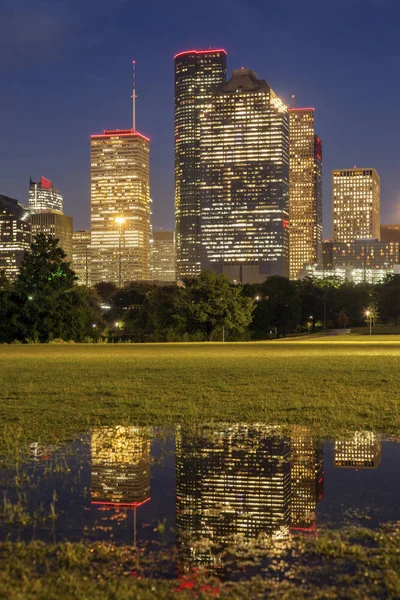 Panorama Houston Por Noche Houston Texas Estados Unidos — Foto de Stock