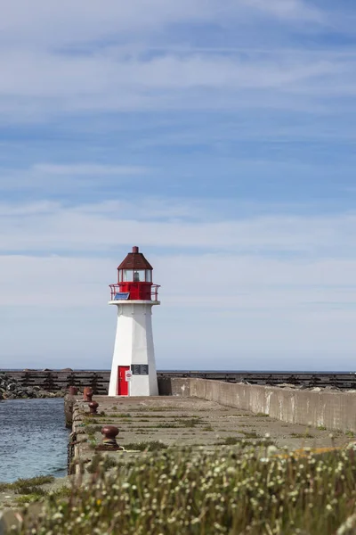 Wielki Bank Wharf Latarni Nowa Fundlandia Labrador Kanada — Zdjęcie stockowe