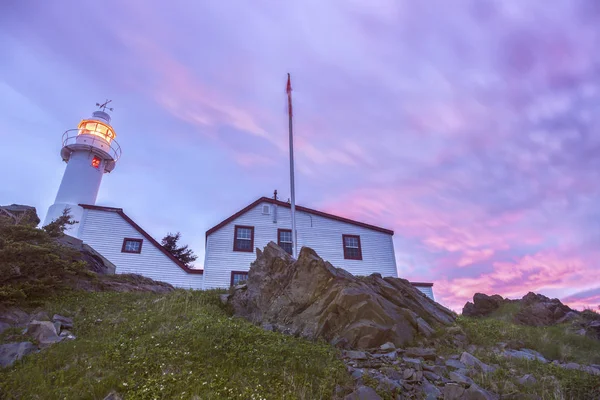 龙虾湾头灯塔 纽芬兰和拉布拉多 加拿大 — 图库照片