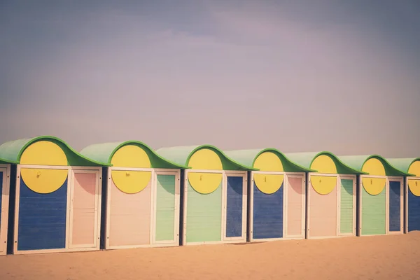 Cabine Sulla Spiaggia Dunkerque Dunkerque Hauts France Francia — Foto Stock