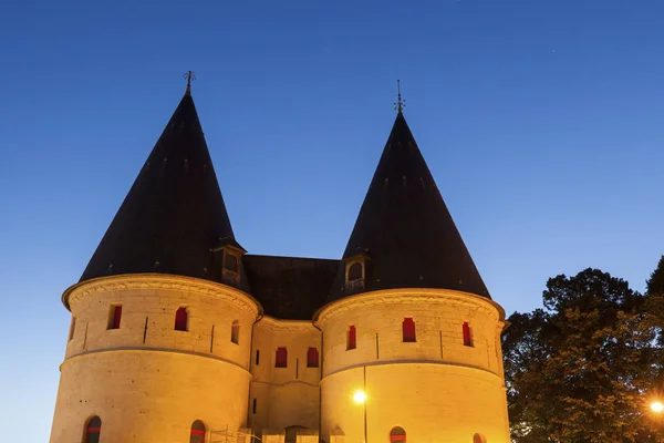 Altes Tor Beauvais Bei Nacht Beauvais Hauts France Frankreich — Stockfoto