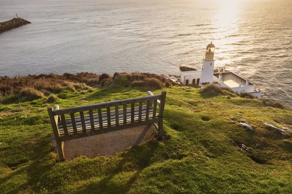 Douglas Head Lighthouse at sunrise. Douglas, Isle of Man.