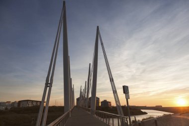 Geceleri Dunkirk 'ün mimarisi. Dunkirk, Hauts-de-France, Fransa.