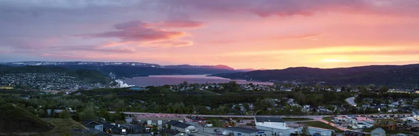 Corner Brook Pôr Sol Corner Brook Terra Nova Labrador Canadá — Fotografia de Stock