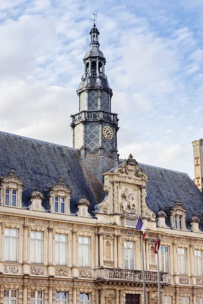 Reims City Hall Solnedgången Reims Grand Est Frankrike — Stockfoto