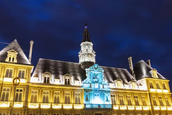 Reims City Hall Natten Reims Grand Est Frankrike — Stockfoto