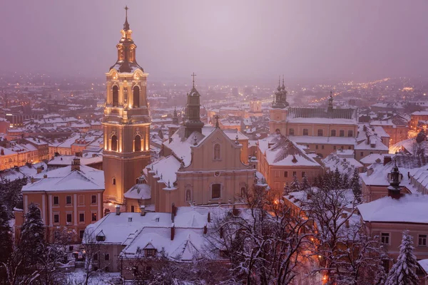 Cathédrale Przemysl Dans Les Paysages Hiver Przemysl Podkarpackie Pologne — Photo