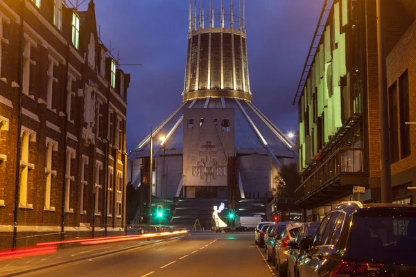 Cathédrale Métropolitaine Liverpool Vue Nuit Liverpool Nord Ouest Angleterre Royaume — Photo