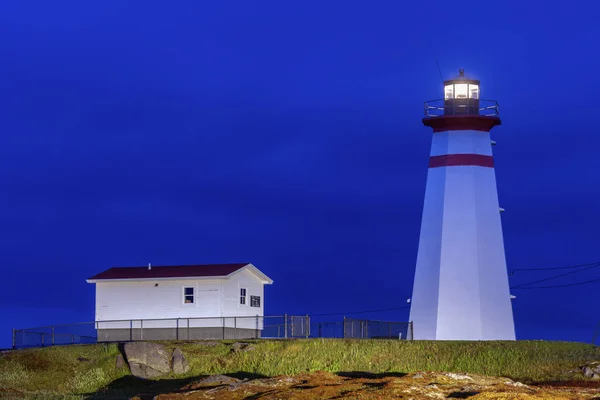 Cape Ray Φάρος Νύχτα Νιουφάουντλαντ Και Λαμπραντόρ Καναδάς — Φωτογραφία Αρχείου