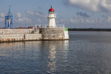 Malmo deniz feneri. Malmö, Scania, İsveç.
