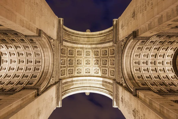 Triumfbågen Paris Sett Natten Paris Ile France Frankrike — Stockfoto