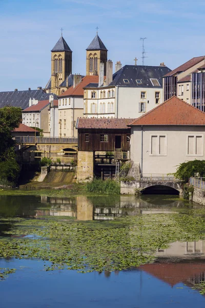 Arkitekturen Metz Och Floden Mosel Metz Grand Est Frankrike — Stockfoto