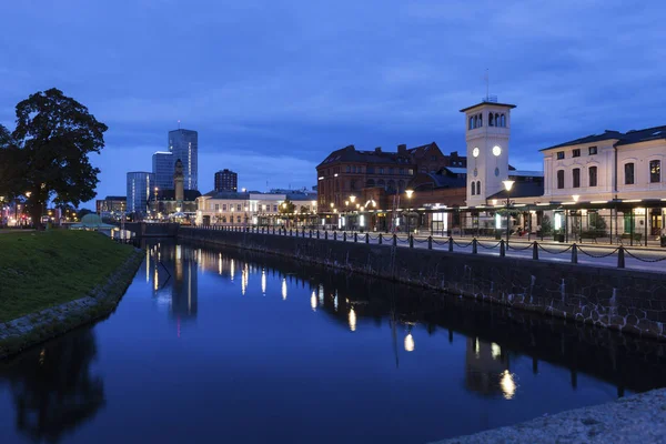 Panorama Van Malmö Schemerlicht Malmö Scania Zweden — Stockfoto