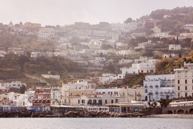 Capri Adası Panoraması. Capri, Campania, İtalya.