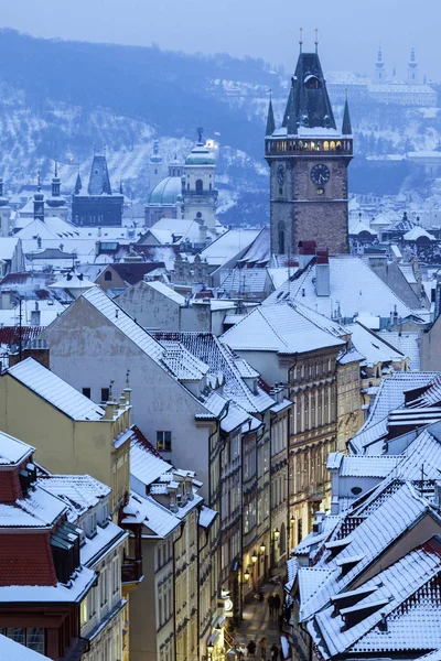 Inverno Praga Noite Praga Boémia República Checa — Fotografia de Stock