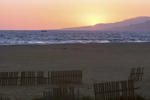 Beach Tarifa Sunset Tarifa Andalusia Spain — Stock Photo, Image