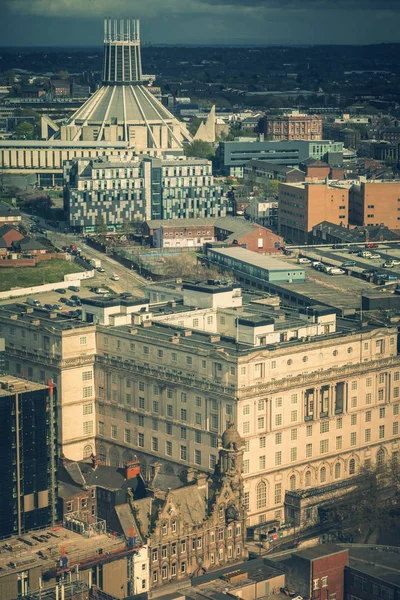 Panorama Liverpool Avec Cathédrale Liverpool Nord Ouest Angleterre Royaume Uni — Photo