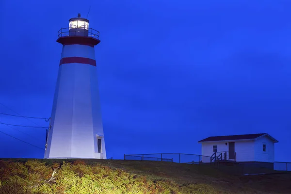 Cape Ray Deniz Feneri Gece Newfoundland Labrador Kanada — Stok fotoğraf