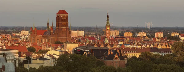 Panorama Van Gdansk Nachts Gdansk Pomorskie Polen — Stockfoto