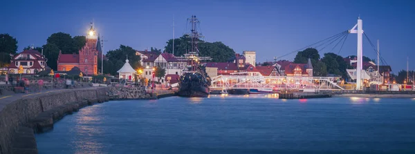 Faro Ponte Pedonale Ustka Ustka Pomerania Polonia — Foto Stock