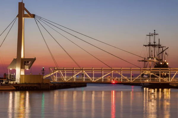 Ponte Pedonale Ustka Ustka Pomerania Polonia — Foto Stock