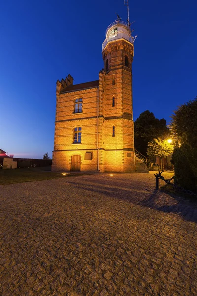 Leuchtturm Ustka Der Nacht Ustka Pommern Polen — Stockfoto