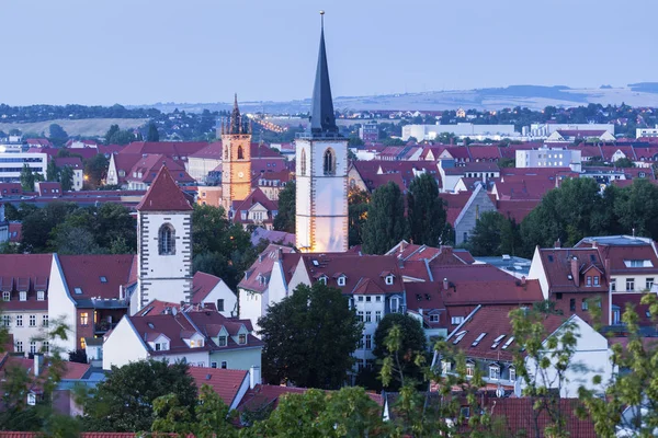 Panorama Miasta Erfurt Wieczorem Erfurt Turyngia Niemcy — Zdjęcie stockowe