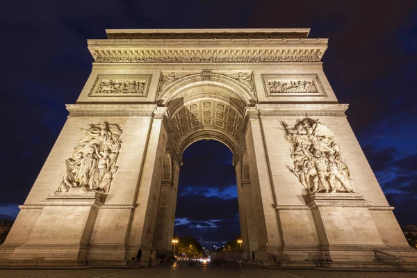 Arco Del Triunfo París Visto Por Noche París Ile France — Foto de Stock