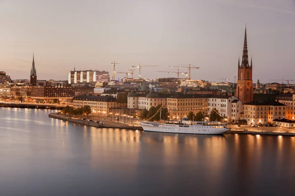 Panorama Van Stockholm Schemering Stockholm Sodermanland Uppland Zweden — Stockfoto