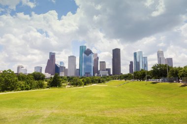 Gördün mü Houston öğleden sonra Panoraması. Houston, Teksas, ABD.