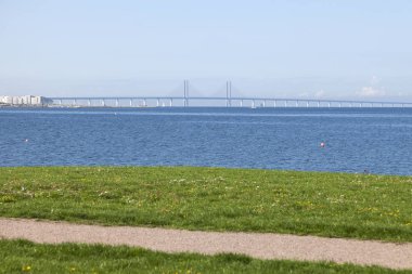 Malmo Öresund Köprüsü. Malmö, Scania, İsveç.