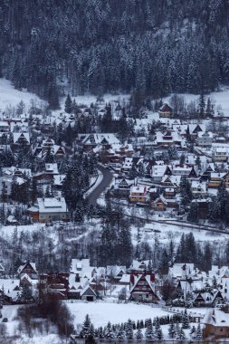 Zakopane kış Panoraması. Zakopane, Lesser Poland, Polonya.