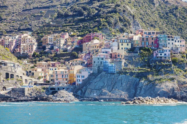 Arquitetura Manarola Mar Manarola Ligúria Itália — Fotografia de Stock