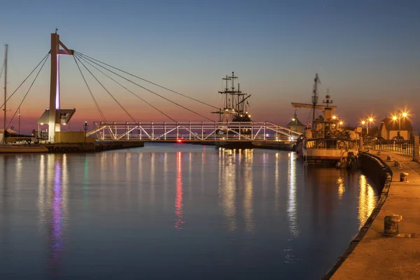 Fußgängerbrücke Ustka Ustka Pommern Polen — Stockfoto