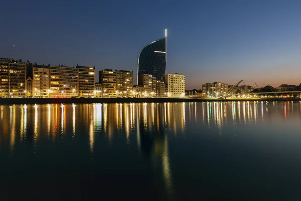 Panorama Liege Meuse River Seen Evening Liege Wallonia Belgium — Stock Photo, Image