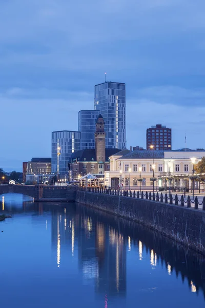 Panorama Von Malmö Bei Nacht Malmö Scania Schweden — Stockfoto