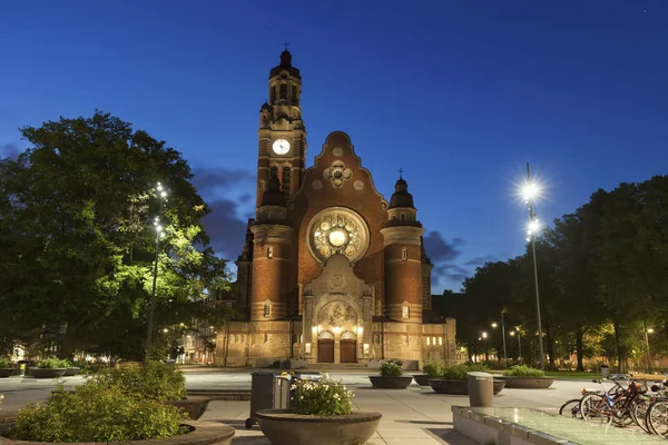 Igreja Johannes Malmo Noite Malmo Scania Suécia — Fotografia de Stock