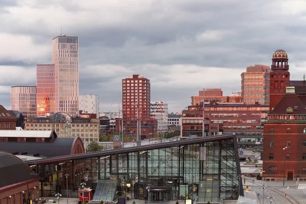 Malmo Panorama Adlı Gündoğumu Malmö Scania Sveç — Stok fotoğraf