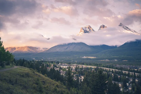 Tre Sorelle Nel Parco Nazionale Banff Canmore Alberta Canada — Foto Stock