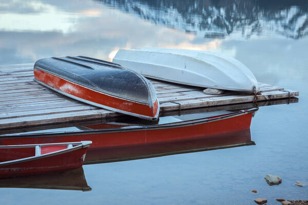 Pyramid Lake in Jasper National Park. Alberta, Canada.